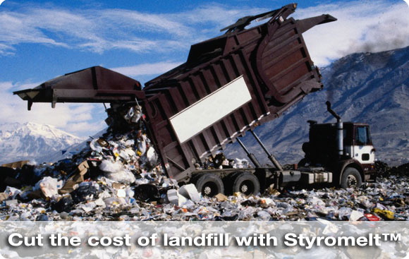 polystyrene in landfill